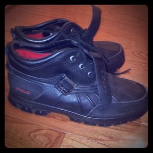 SIZE 12 BLACK POLO BOOTS BY RALPH LAUREN